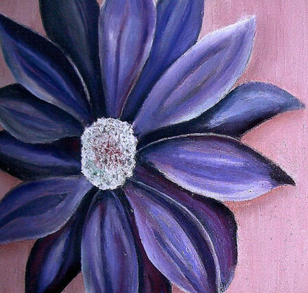 Flower painted in acrylic plaint by Rebecca Cassar Allen A picture of Rebecca's Expressive Work Showing a flower painted in acrylic plaint.